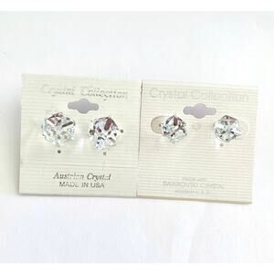 8mm & 10mm Clear Swarovski Crystal Cube Studs
